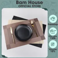 [ Loại dày ] Tấm lót bàn ăn nhà hàng thiết kế ô vuông Bam House chất liệu PVC chống trượt và chống nhăn cao cấp TLOV01