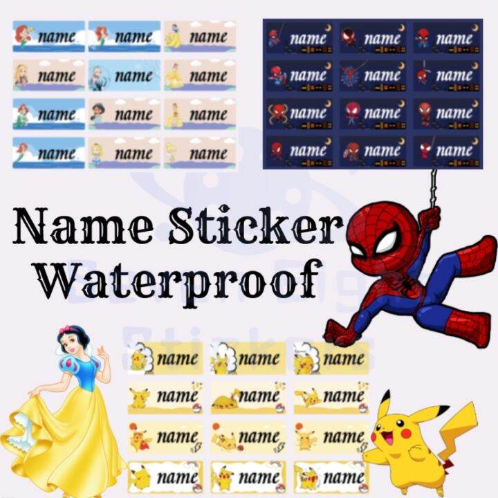 40 PCS Name Stickers Personalised Name Stickers Waterproof Stickers