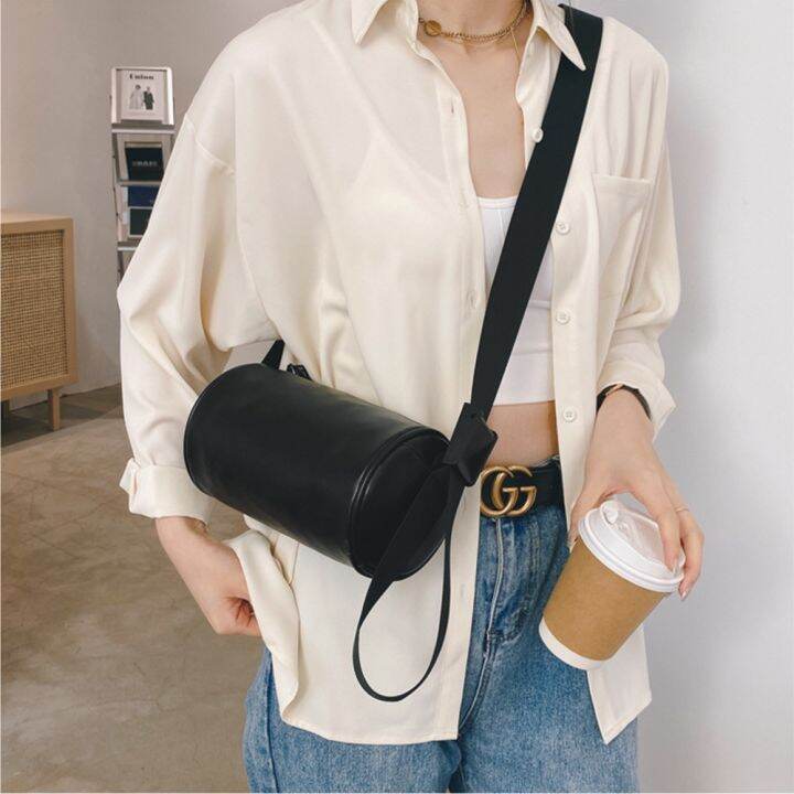 Korean Sling Bag Simple Small Cylinder Bag Fashion Chain Shoulder Bag ...