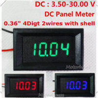 【❖New Hot❖】 aicairuo9588258 มิเตอร์วัดแรงดันไฟฟ้าในรถยนต์ Dc 4สาย Dc 3.5V 5V 12V 24V 30V หน้าจอสีฟ้า/เขียว/แดง