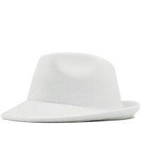 Simple White Wool Felt Hat Cowboy Jazz Cap Trend Trilby Fedoras Hat Panama Cap Chapeau Band For Men Women 56-58CM