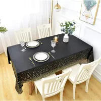 3 Piece Tablecloth Disposable Tablecloth Black Gold Graduation Theme Party Theme 54 Inch X 108 Inch