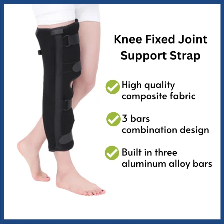 Knee Brace Fixed Joint Support Leg Strap Patella Splint Ligament Strain ...