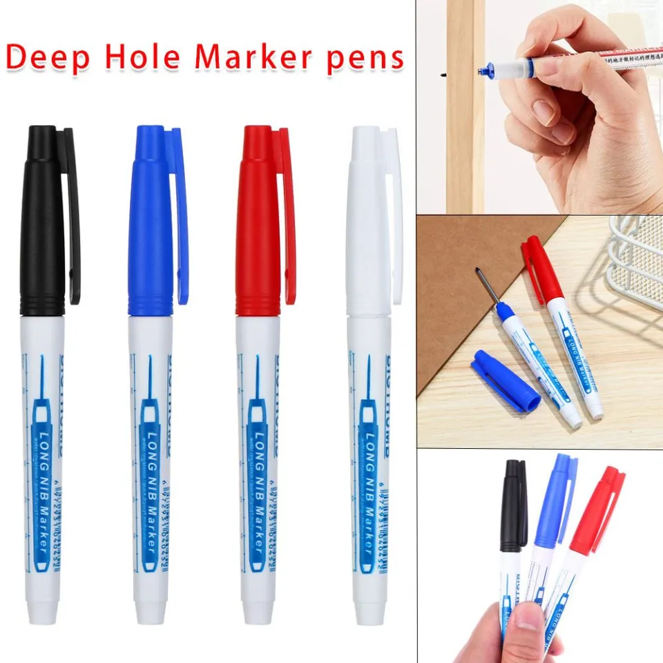 30mm Long Head Markers Waterproof Permanent Construction Deep Hole Marker  Pens Carpenter Pencil Woodworking Marking Pen