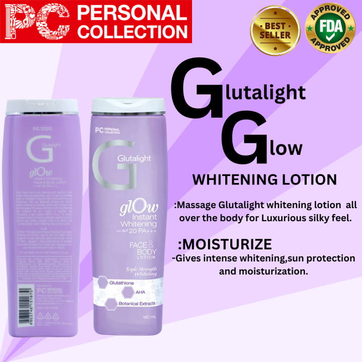 Authentic GLUTALIGHT Glow Instant whitening Face and Body Lotion with