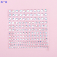 ?【Lowest price】SUTAI สติกเกอร์พลอยเทียม3456มม. 1แผ่น165ชิ้นสติกเกอร์ประดับคริสตัลอัญมณีมีกาวในตัวสติกเกอร์ตกแต่งแบบทำมือ