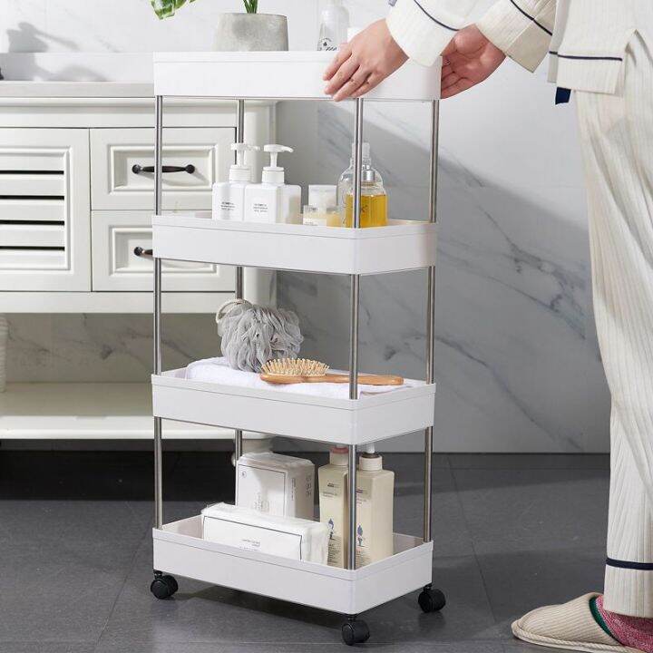 Ships immediately 4 layer Bath Rack Bathroom Shelves Rolling Trolley ...