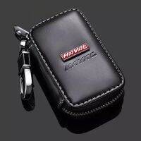 ✢▥ Genunie Leather Car Key Wallet Case Cover Holder For Haval H4 F7 H2 H6 H7 H9 F5 C50 Hoist Remote Key ZIpper Buckle Bag Shell Fob