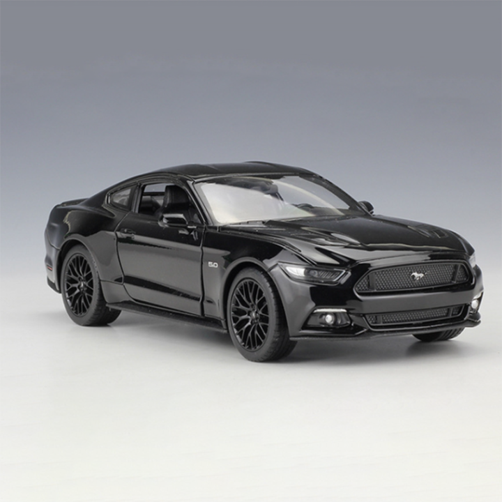 โมเดลรถยนต์กล้ามเนื้อแบบซูเปอร์คาร์แบบสองประตูฟอร์ดรุ่น-mustang-gt-สีดำหล่อของเล่นแบบชุดสะสมของขวัญ