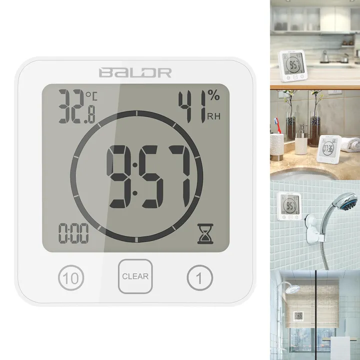 Lemonbest LCD Digital Clock Temperature Humidity Gauge Monitor Accurate Touch Control