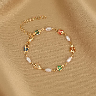 Festival Maam Flower Alloy Temperament Imitation Fritillaria Bracelet Two-sided