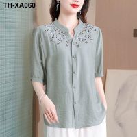 Ms fashion embroidered coat short sleeve summer western style minus age unlined upper garment of loose covering his day silk