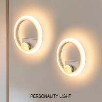 New LED Wall Lights Round Light Bedroom Bedside Living Room Stairs Hallway Decorate Lusters Lighting Indoor Wall Lamp AC100-277V