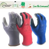 24 Pieces/12 Pairs Knitted Nylon Coated PU Nitrile Rubber Palm Electric Anti-Static Cotton Mechanic Safety Protective Work Glove