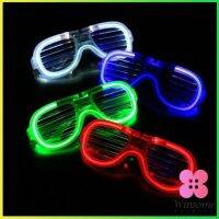 Winsome แว่นตาเรืองแสง ""มีหลอดไฟ LED"" แว่นตาเรืองแสง คริสต์มาส Luminous glasses