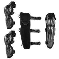 【lz】❡∏  Almofadas para Joelho e Cotovelo Motocross Conjunto de Engrenagens Protetoras de Motocicleta Joelho e Shin Guard Manga para Proteção Três Seções 4 peças