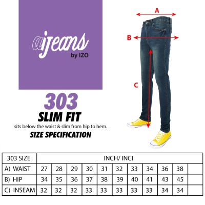 AI JEANS by IZO Slim Fit Stretchable Uni Jeans Dark Blue Color MJE 303087