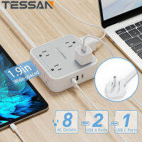 TESSAN ปลั๊กไฟ ซ็อกเก็ตปลั๊กพ่วง แบบบางพิเศษ พร้อม USB Type C ปลอดภัย และทนทาน คุณภาพสูง