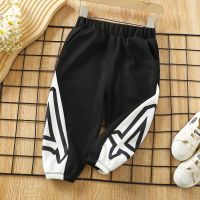 [COD] Childrens autumn and winter new boys girls casual sports childrens trousers cartoon letters