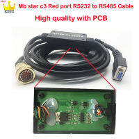 High quality mb star c3 RS232 to RS485 Cable with PCB Board inside RS232 RS485 Cable for C3 Diagnosis Multiplexer red port