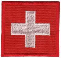 iron on patch Embroidery Country flag Switzerland 5.5 cm ประเทศสวิสเซอร์แลนด์ ธงประจำชาติ ตัวรีด เย็บติดผ้าประเทศไทย โลโก้ปัก มีกาวสำหรับรีด ตกแต่งเสื้อผ้า