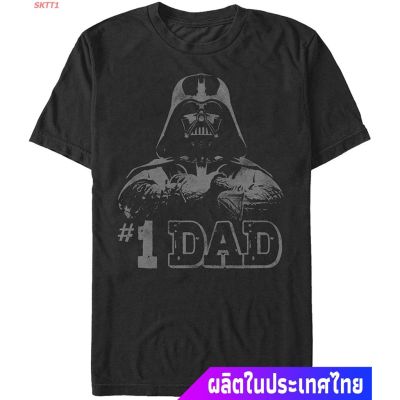 เสื้อยืดแขนสั้น STAR WARS Mens Star Wars Darth Vader Number One Dad T-shirt Short sleeve T-shirtsS-5XL