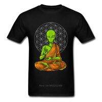 Alien Buddha Meditation T-Shirts For Men Cotton Thanksgiving Day T Shirt Novelty Designer Tops Tees Rife Mandala Streetwear 【Size S-4XL-5XL-6XL】