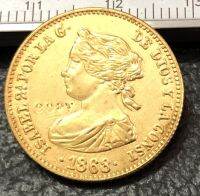 ดีลของวัน1868 10 Escudos-Isabel II Gold Copy