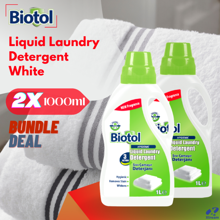 Biotol Liquid Laundry Detergent for White clothes (1L) [Bundle Of 2 & 4