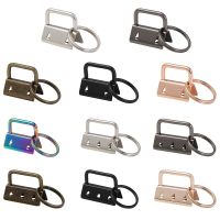 【YF】 5Pcs Ribbon Tail Clip Metal Hand Craft Wristlet Keychain Making Cotton Key Fob Hardware With Rings