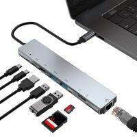 【✱2023 HOT✱】 bukan2581584811414 Type-C ฮับกับ Hdmi-เข้ากันได้ Rj45 Usb 3.0 Tf Pd ชาร์จเร็ว8 In 1รางช่องยูเอสบี Dock Lap อะแดปเตอร์แท่นวางมือถือ