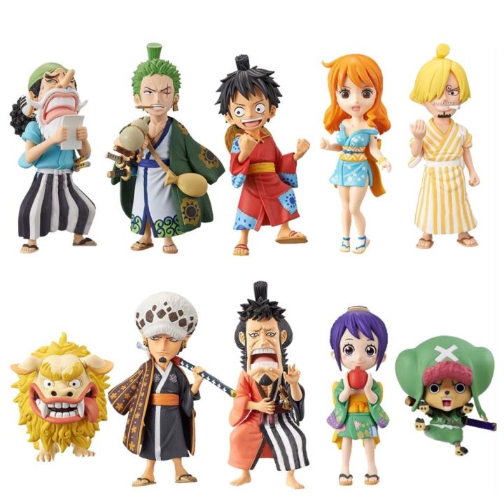 Nếu bạn là một tín đồ của bộ anime One Piece, hãy xem ngay bộ mô hình One Piece Wano Luffy Zoro Sanji Nami Choper Usopp Law Kin. Đây là một bộ sưu tập tuyệt vời về các nhân vật yêu thích trong phim. Hãy tìm ra đúng nhân vật của bạn và bắt đầu sưu tập!