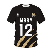 Anime Haikyuu 3D พิมพ์เสื้อยืด MSBY Black Jackal Sports ผู้ชายสตรีทแวร์แฟชั่นเสื้อยืดเด็กเสื้อยืดเสื้อผ้าฮาราจูกุ XS-5XL