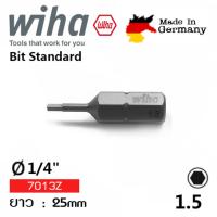 WIHA ดอกไขควงปากหกเหลี่ยม 1.5x25มม แกน 1/4" รุ่น No.04011 Made in Germany