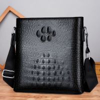 ✜✸☑ Genuine Leather Texture Mens Shoulder Bag Messenger Bag Tablet Bag Crocodile Pattern Business Bag Backpack Casual Bag