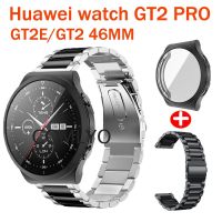 【CHUYANG SHOP】  】นาฬิกา Huawei GT2 Pro 46มม. GT2E นาฬิกาข้อมือสายสเตนเลสสายข้อมือโลหะสายอ่อนฝาครอบเคสกันกระแทกฝาครอบเต็มตัว TPU