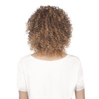 T27/33 Color 14 Short Afro Curly Hair Wig With Bangs Heat Resistant Fiber Kinky Curly Synthetic Hair Wigs For American African Gift ของขวัญ