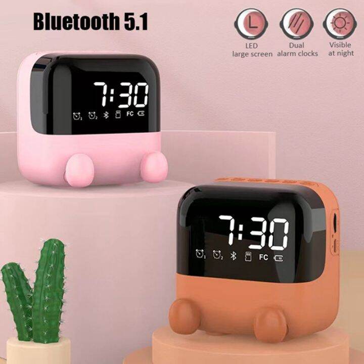 wireless-fm-radio-portable-bluetooth-speaker-desktop-alarm-clock-with-led-screen-support-handsfree-tf-card-play