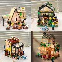 2023 ร้านดอกไม้แสงดาวโฮมสเตย์ City Street View Fang Orange Building Blocks Dream House Series Puzzle ประกอบของขวัญของเล่นเด็กผู้หญิง