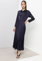 Zalia - Button Detailed Pleated Dress