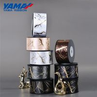 YAMA Ribbon 10yards/roll 38 mm Gold Foil Printed Satin Ribbons DIY Crafts Gifts Packaging Fashion Wedding Decoration Gift Wrapping  Bags