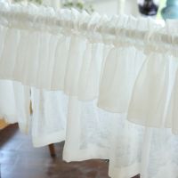 【YD】 Korean Fold Half Curtain Sheer Voile Window Valance Short Cabinet Door Decoration