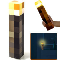 FMP Minecraft ไฟกลางคืนครีเอทีฟไฟ LED ส่องสว่างรูปปั้นคบเพลิงแปลกใหม่สำหรับผ้าแขวนผนังห้องนอนห้องรับแขก