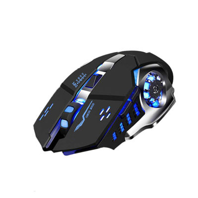 Wireless Charge Gaming Mouse 6 Buttons Rechargeable Cordless Mice 4 Gears DPI Mouse With 7-Color Light For Desktop Laptop