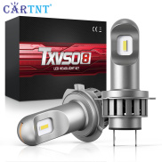CarTnT 2 Bóng Đèn Pha LED H7 Siêu Sáng Bóng Đèn Mini 6000K 110W 30000LM