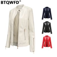 ┋✆♕ BTQWFD Womens Jackets Coats Female Clothing 2023 New Sleeve Fashion Collar Leather Outwear Motor Biker