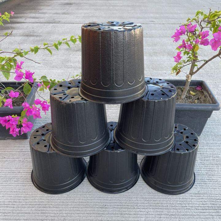 M&A PHC 6/12/24pcs (1629cm) Black PVC Nursery pots/Long Height PVC