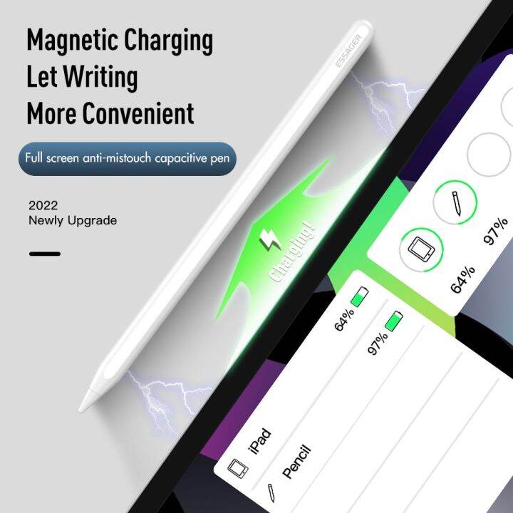 ปากกาสไตลัส-essager-เหมาะสำหรับดินสอ-apple-2-1สำหรับดินสอปากกาชาร์จได้ไร้สายแม่เหล็กบลูทูธที่อุปกรณ์เสริมขนาดเล็ก-ipad-airpro