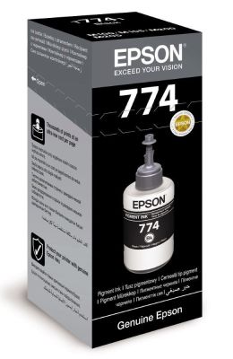 Epson Ink Refill T774 หมึกเติมสีดำของแท้เอปสัน T774 ใช้สำหรับเครื่องพิมพ์อิงค์แทงค์รุ่น  M100 / M105 / M200 / M 205 / L655 / L605 / L1455