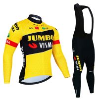 ZZOOI 2022 New JUMBO VISMA Winter Maillot Cycling Jersey Set Cycling Clothing Suit Mens Long Sleeve MTB Bike Road Pants Bib Ropa